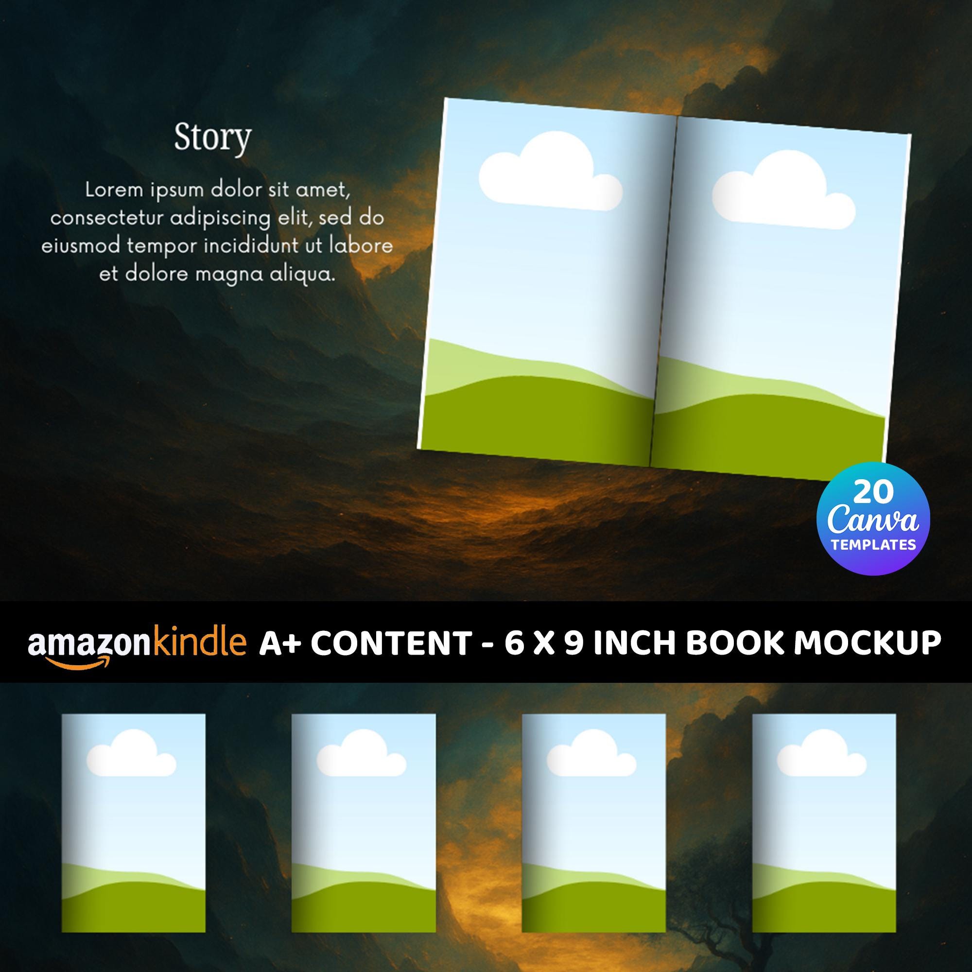 Amazon KDP A+ Content – 6x9 Book Mockup Template | Fiction Theme ...