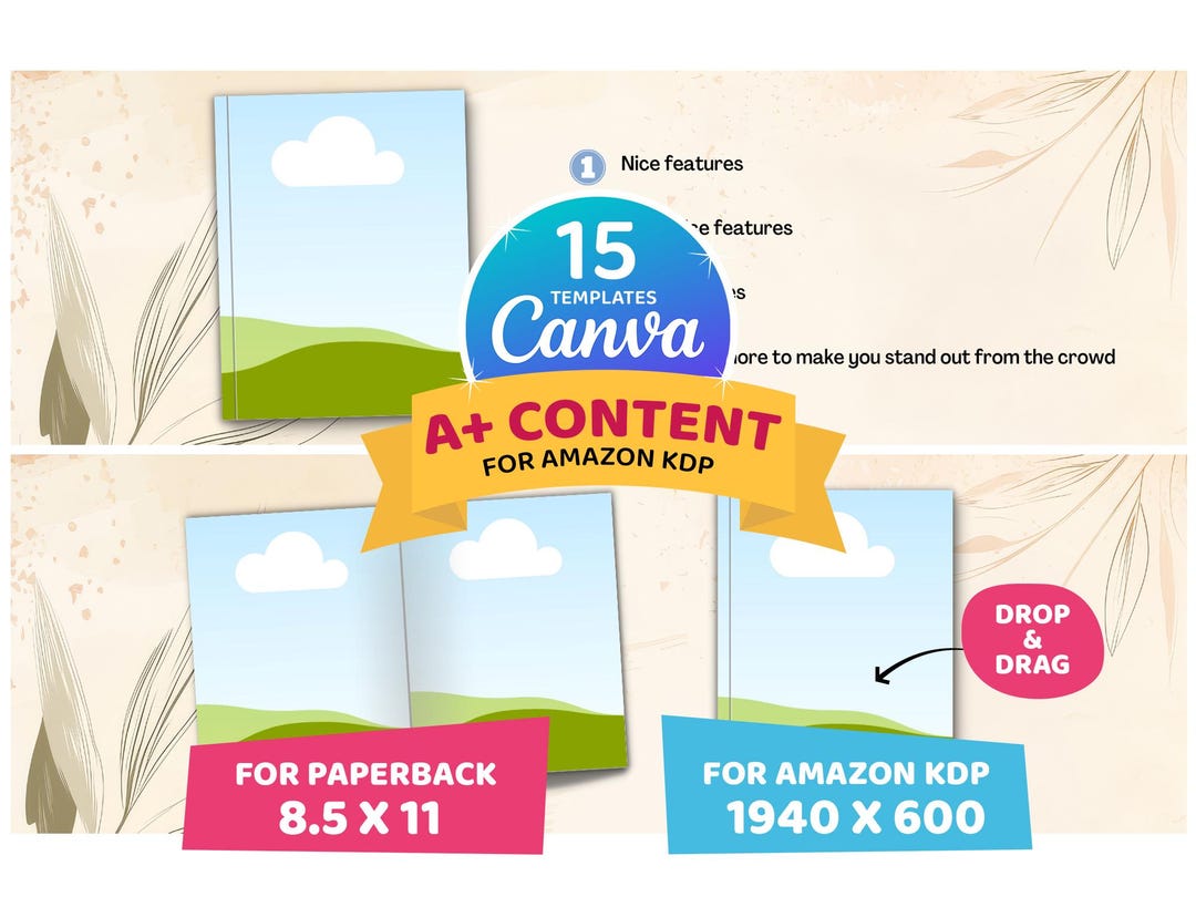 Canva Paperback Amazon Kdp A+ Content Template 8.5 X 11 Inch - Etsy