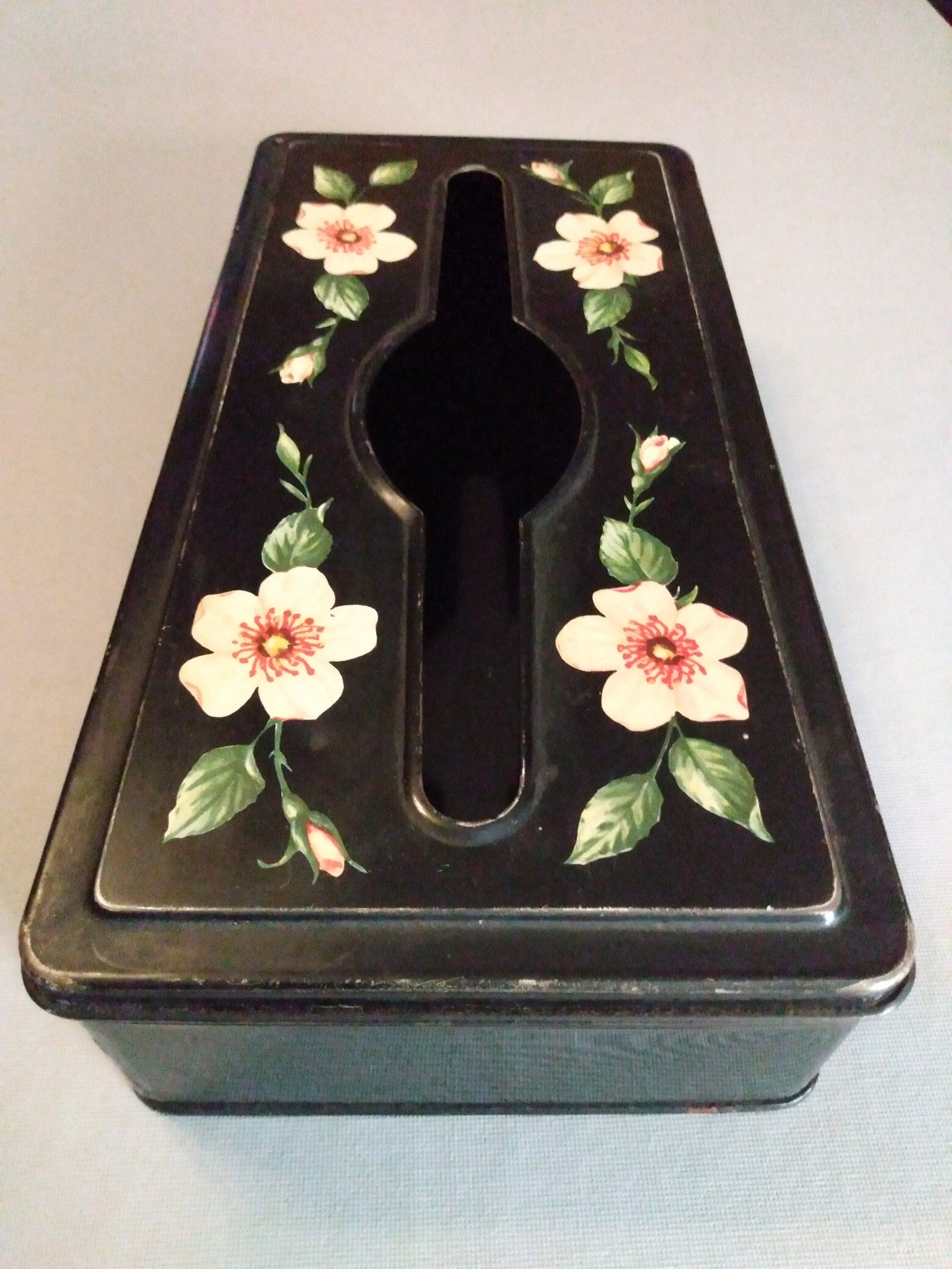Vintage Kleenex Holder Vintage Metal Tissue Holder Black Metal Etsy