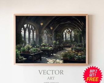 Magical Wizarding World Herbology Class Wall Painting - Herbology TV Frame Art
