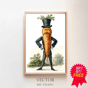 Printable Kitchen Art | Digital Download | Vegetables Poster | Kitchen Wall Decor | Funny Art Print | Vegetable Prints | Botanical Wall Art