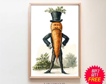 Printable Kitchen Art | Digital Download | Vegetables Poster | Kitchen Wall Decor | Funny Art Print | Vegetable Prints | Botanical Wall Art