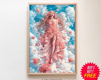Aphrodite Greek Goddess of Beauty, Divine Feminine Art, Ancient Greece Art, Greek Mythology Print, Greek Goddess Beauty, Aphrodite Painting