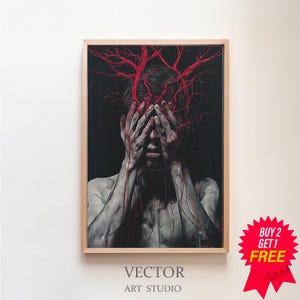 Teufel Druck Dämon Poster, Horror Kunst, okkulte Drucke, gruselige Poster, Gothic Wohnkultur, Gothic Wand Kunst, Satan, Pagan, Scary, dark Academia