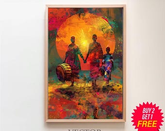African art, african, african wall art, printable art, digital wall art, colorful wall art, extra large wall art, Digital art download