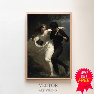 Lilith And Her Lover Escape The Garden - Lilith Art,Vintage, Dark Art, Occult Poster, Gothic Home Decor, Witchcraft, Wiccan Art, Witch Print