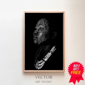 black art, black and white wall art, African art, printable art, wall art printable, extra large wall art, digital wall art