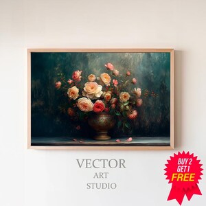 Stimmungsvoller Blumendruck | Druckbare Vintage Kunst | Digitaler Download | Stimmungsvolle Kunst