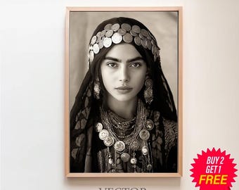 Berber woman, art prints download moroccan, moroccan decor, black art, extra large wall art, printable art
