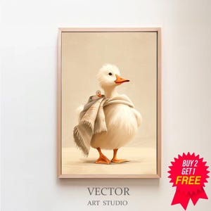 Mother Duck Print Farm Nursery Decor Expecting Mom Gift Gender Neutral Nursery Wall Art Beige Nursery Decor Neutral Download Wall Art