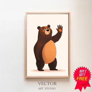 Cute Bear Printable Bear Poster Bear Nursery Decor Woodland Nursery Decor Forest Animal Baby Room Printable Sage Green Nursery Bear Wall Art