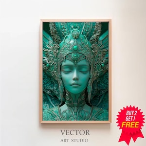 Tara Green Goddess Art Green Tara Art Print, Tibetan Buddhist Deity Meditation Wall Art, Spiritual Decor Enlightening, Divine Feminine Art