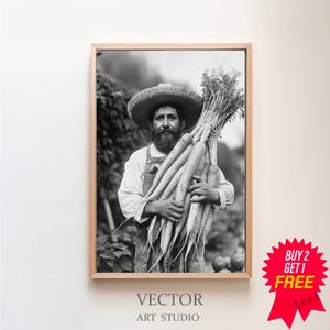 Vintage Mexican Print Retro Mexico Wall Art  Digital Download Mexican Farmer Photography Print Mexico Kitchen Poster Instant