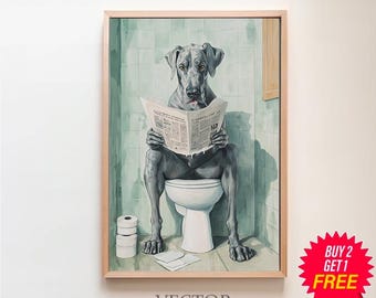 Cane Corso auf der Toilette, Badezimmer Bilder, Descarga digital, Einrichtung Badezimmer, Cane Corso Bild Geschenk,Funny Dog Picturex