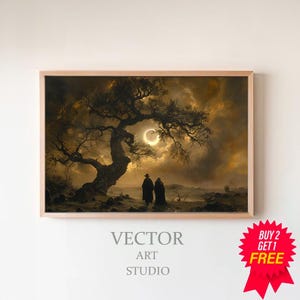 Moody Vintage Landscape | Printable Vintage Art | Vintage Painting | Digital Download