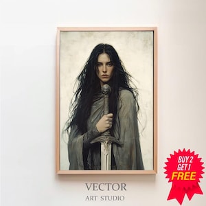 Hecate Art Print, Greek Goddess of Magic and Witchcraft, Hekate Wall Art, Greek Mythology Art, Mythology Witchy Art Print, Tonalism style