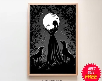 Hecate Premium Matte Poster, Art Nouveau Print, Hekate Greek Goddess of Magic and Witchcraft, Greek Mythology Decor, Divine Feminine Art