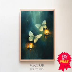 Drawn To The Light, Moth Art, Moth Illustrations, Magic Art Print, Boho Aesthetic, Cottagecore Nature Print, Dark Academia Art