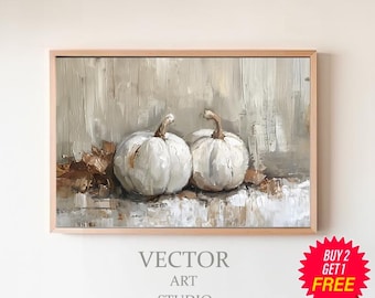 Pumpkin Still Life Painting Fall Art Vintage Autumn Wall Print Halloween Fall Decor Thanksgiving Print Rustic Fall Decor Printable Wall Art