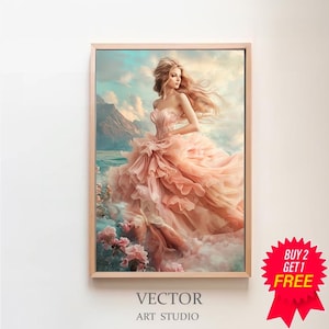 Aphrodite Digital Art - Goddess of Love and Beauty, Ancient Greece Art, Greek Mythology Print, Aphrodite Painting, Witchcraft, Greek Goddess