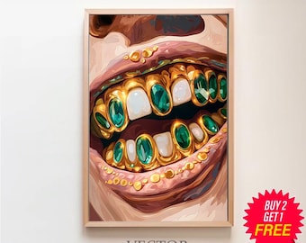black art, black girl art, black woman wall art, black wall art, black woman art, black girl wall art, urban digital grillz, black art print