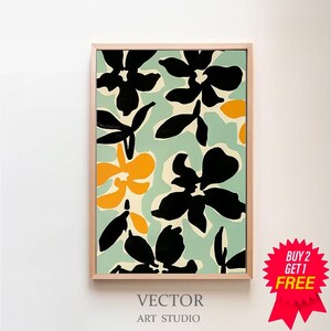 Botanic print sage green botanical wall decor printable wall art floral Illustration botanic poster vintage print neutral flower print art