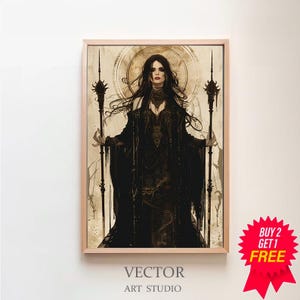 Hecate Art Print, Greek Goddess of Magic and Witchcraft, Hekate Wall Art, Greek Mythology Art, Tonalism style, Witchy, Mythology Art Print