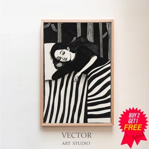 Contemporary Art Black and White Striped Digital Print, Reflective Wall Art for Modern Decor, Digital download, Abstract Wall Art