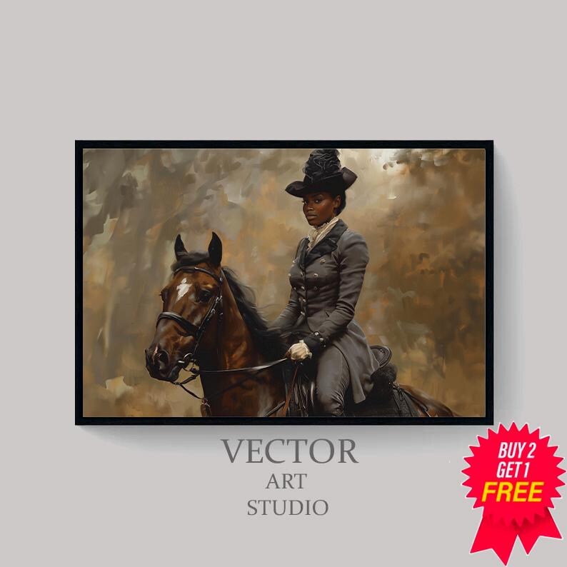 Vintage Female on Horseback | Printable Art | Horse and Rider ...