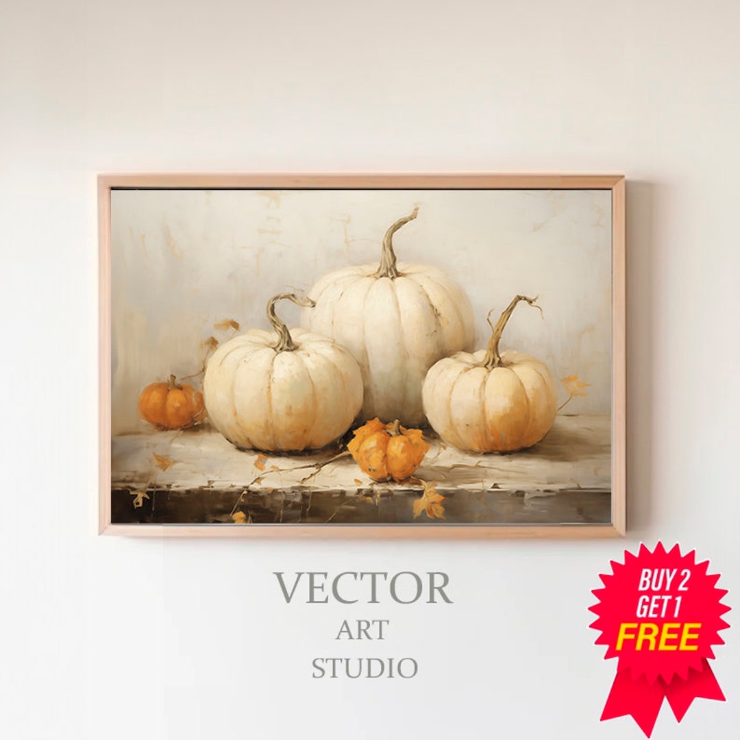 Fall Wall Decor Printable Pumpkin Still Life Painting, Thanksgiving ...