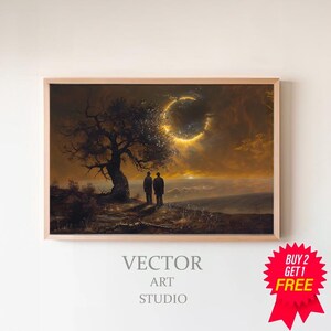 Moody Vintage Landscape | Printable Vintage Art | Vintage Painting | Digital Download