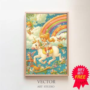 Rainbow Girl Friends Seamless Art | Digital Download