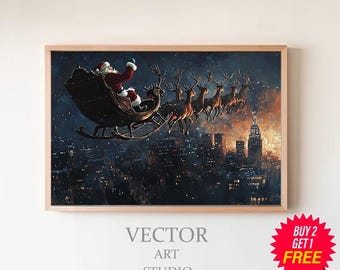 Vintage Weihnachtsmann Kunst | Urlaub druckbare Kunst | Vintage druckbare Kunst | Digitaler Download