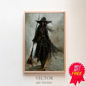 Witchy Decor Halloween Digital Print, Rustic Halloween Print Digital Download