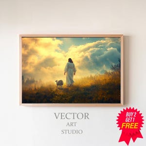 Frame TV Jesus The Shepard Art, Jesus TV Art, Spring TV Art, Jesus Digital Download, Religious Tv Art, Christianity Tv Art, Jesus Frame Tv