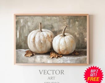 Pumpkin Still Life Painting Fall Art Vintage Autumn Wall Print Halloween Fall Decor Thanksgiving Print Rustic Fall Decor Printable Wall Art