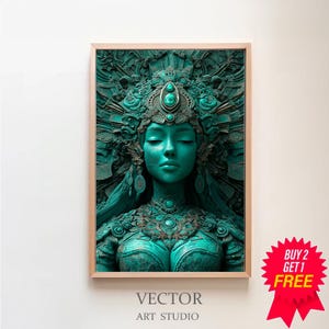Tara Green Goddess Art Green Tara Art Print, Tibetan Buddhist Deity Meditation Wall Art, Spiritual Decor Enlightening, Divine Feminine Art