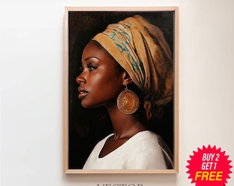African woman art, Black woman art, Black art prints, wall art, Painting print, Extra large art, Gallery Wall Art, Digital prints