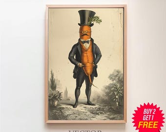 Printable Kitchen Art | Digital Download | Vegetables Poster | Kitchen Wall Decor | Funny Art Print | Vegetable Prints | Botanical Wall Art