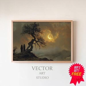 Moody Vintage Landscape | Printable Vintage Art | Vintage Painting | Digital Download