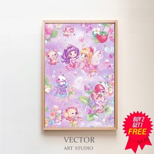 Fruits Friends Seamless Art, Digital Download