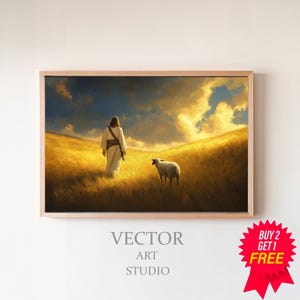 Frame TV Jesus The Shepard Art, Jesus TV Art, Spring TV Art, Jesus Digital Download, Religious Tv Art, Christianity Tv Art, Jesus Frame Tv