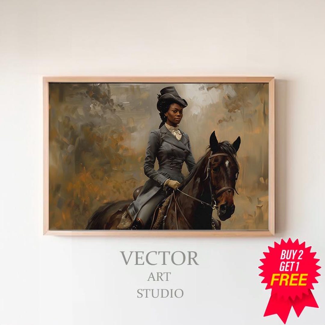 Vintage Female on Horseback | Printable Art | Horse and Rider ...
