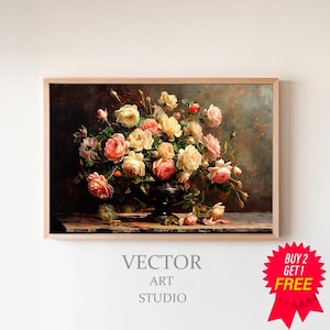 Stimmungsvoller Blumendruck | Druckbare Vintage Kunst | Digitaler Download | Stimmungsvolle Kunst