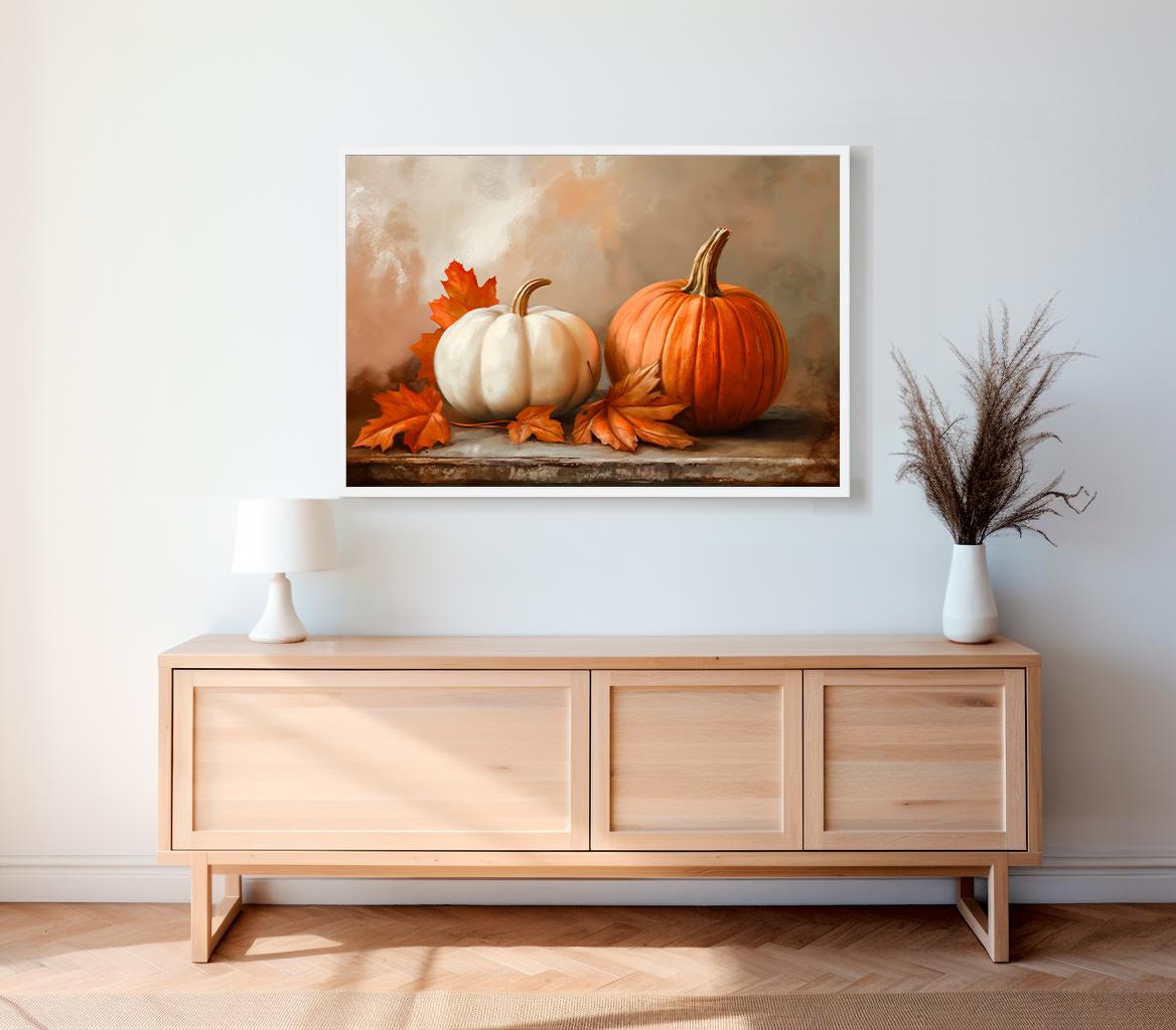 Rustic Fall Wall Decor Printable Pumpkin Still Life Painting Fall Art ...