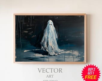 Cute Ghost Halloween Digital Print, Digital Art, Halloween Wall Decor Digital Download