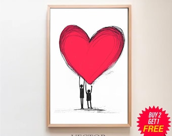 Keith Haring Print, Keith Haring Poster, Exhibition Poster, Printable Wall Art, Famous Artists, Love Pop Art, Digital Download, Heart Poster