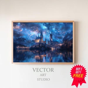 Wizarding Inspired Poster, Vintage Wizard School, Wizard World, Van Gogh Painting, Vintage Castle, Physical Decor, Wall Art