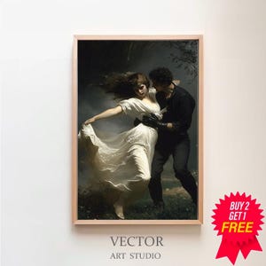 Lilith And Her Lover Escape The Garden - Lilith Art,Vintage, Dark Art, Occult Poster, Gothic Home Decor, Witchcraft, Wiccan Art, Witch Print