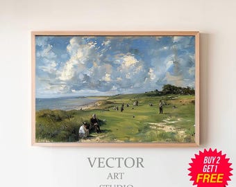 Golf Print, Vintage Golf Painting Landscape Art Print, Vintage Golf Course Wall Art, Downloadable Printable Wall Decor, Golf Fan Gifts